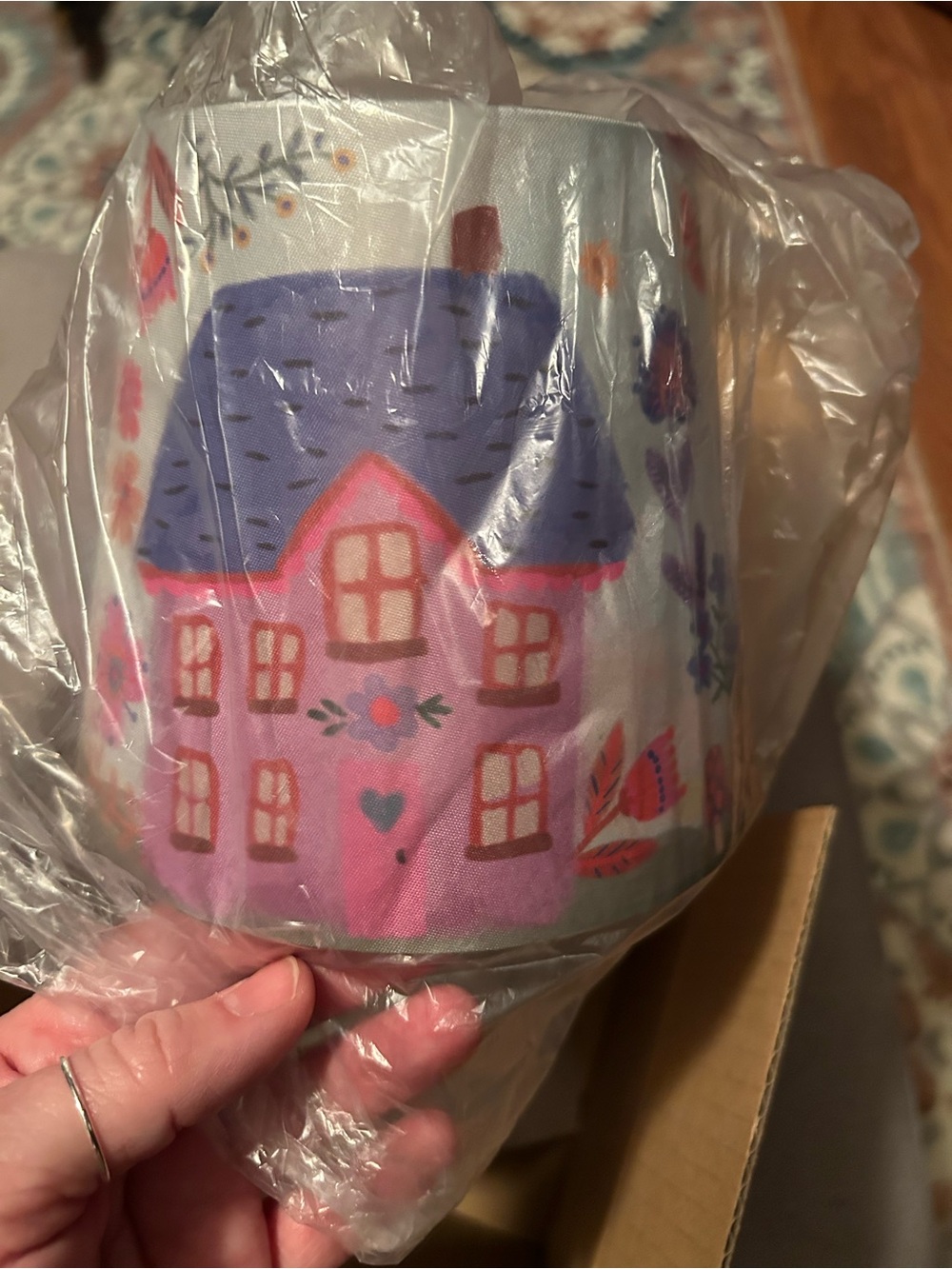 NATURAL LIFE Floral Cat Lantern Lamp - Pink, Yellow, Blue - Picture 7 of 10